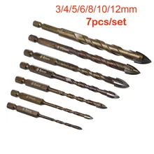 

Coated Drill Bit Set Drill Bits Hexagon Tile Stone Hole Openers Alloy Woodworking Glass Drill Set, 3 4 5mm, 6mm Twist Drill Bit