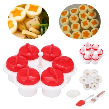 

6pcs/set Creative Fancy Shape Egg Cooker Egglettes Egg Cooker Food Grade Silicone Egg Tools Poachers Cooker Kitchen Accessories