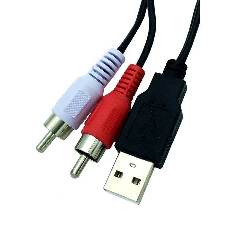 5FT USB A Male к 2 Rca штекер Phono AV кабель свинцовый PC TV AUX аудио видео адаптер 1 5 м|Кабели VGA|