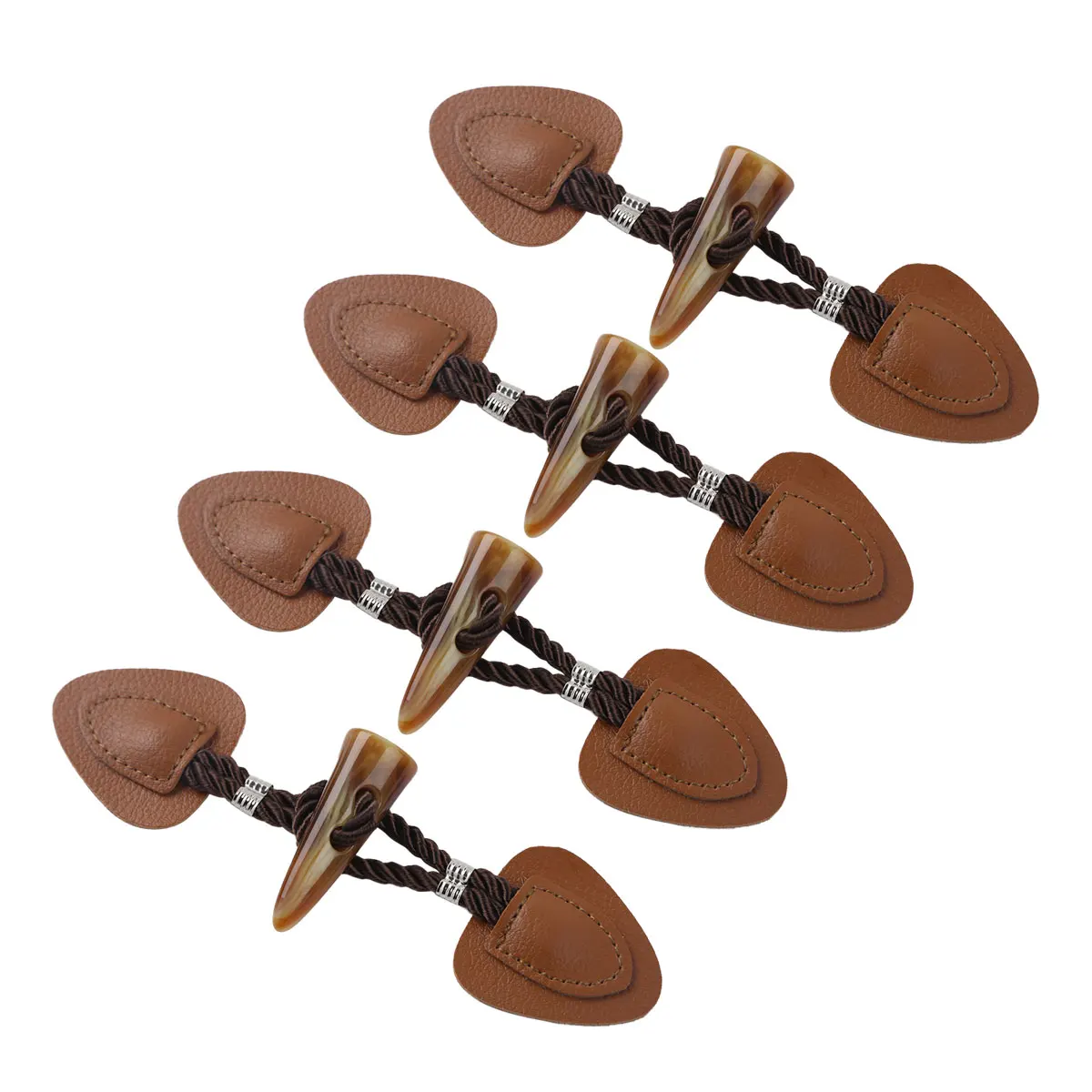 4Pairs PU Leather Toggle ButtonsVintage Resin Horn Buttons Coat Jacket Cardigan Fasteners Clasp DIY Clothing Decoration | Дом и сад