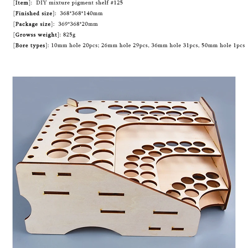

Hot Sale 81 Hole Wooden Pigment Bottle Storage Organizer Color Paint Ink Brush Stand Rack Modular Holder School