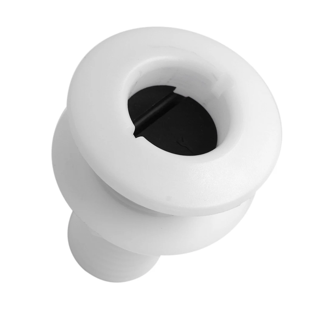 White Plastic Thru-Hull Bilge Pump And Aerator Hose Fitting For 2