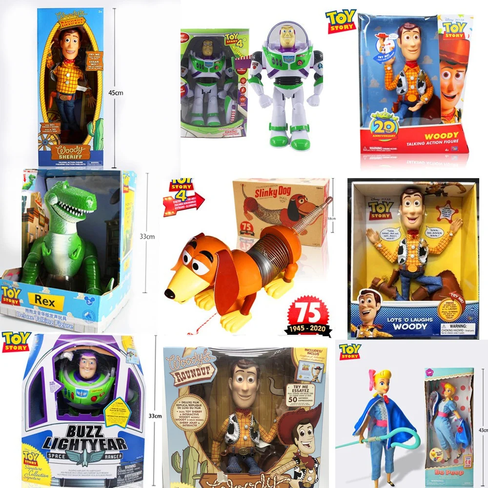 Toy Story 2 Woody Buzz Lightyear Rex Hamm Slinky Dog Jessie Figurine Anime Dolls Toys Pvc Action Figure Model Kids Gift