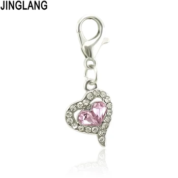 

JINGLANG New Fashion Rhinestone Lovely Dangle Charms fit Original DIY Bracelet Necklace Jewelry Making Gift 50Pcs