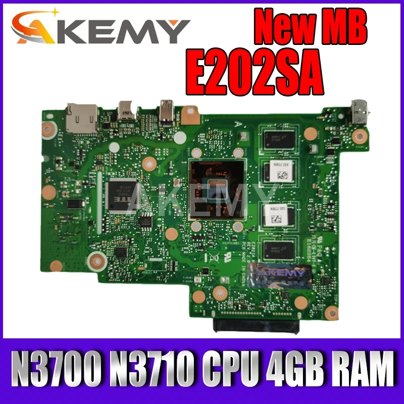 Материнская плата для ноутбука Akemy New E202SA Asus EeeBook E202S N3700 N3710 CPU 4GB RAM | Компьютеры и
