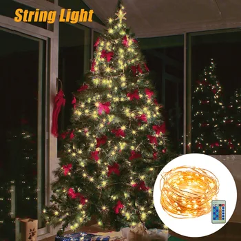 

Copper Wire 99FT 300LEDs Outdoor Waterproof Bedroom String Light Party Warm White Christmas Tree Remote Control Patio Fairy Lamp
