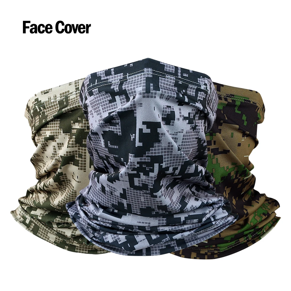 3D Camouflage Scarf Neck Gaiter Tactical Seamless Bandana Headband Camo Army Military Outdoors Mask Shield Hiking Tube Buffs hair scarf for men