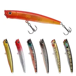Popper Fishing Lures 90mm 7g Top Water Long Casting Wobblers Artificial Hard Bait For Bass Pike Pesca Lures Tackle Tools