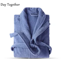 Хлопковое махровое полотенце, длинный халат, зимний плотный теплый халат, кимоно, халаты для мужчин и женщин, одежда для сна для влюбленных