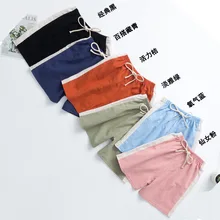 Г., новые стильные детские хлопковые льняные шорты Популярные штаны повседневные штаны в Корейском стиле однотонные модные стильные спортивные хлопковые шорты