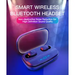 Bluetooth 5,0 бинауральная стереогарнитура цифровой дисплей с зарядным отсеком