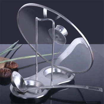 

Stainless Steel Pot Cover Rack Silver Set Of Removable Soup Spoon Pot Rack Kitchen Tool Storage Rack