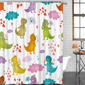 

Bathroom Curtain Cute Cartoon Animal Clouds Waterproof Fabric Shower Curtain Home Decoration Bathroom Shower Curtain