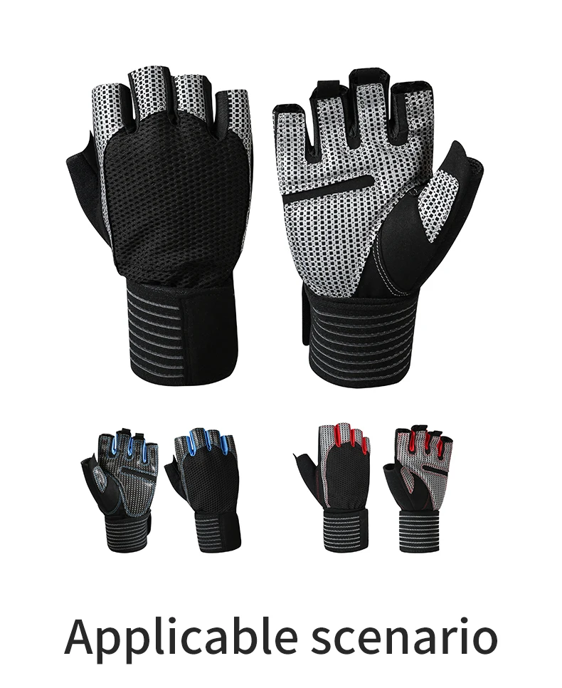 

Silicone Free Shipping Wear-resistant Breathable Half-finger Winter Fishing Hiking Riding Fitness Gloves Anti-slip Sports Gloves
