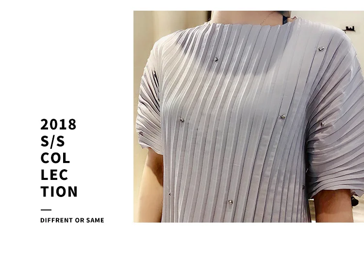 Летняя Новинка, сетчатая красная женская футболка MIYAKE, сложенная нижняя рубашка