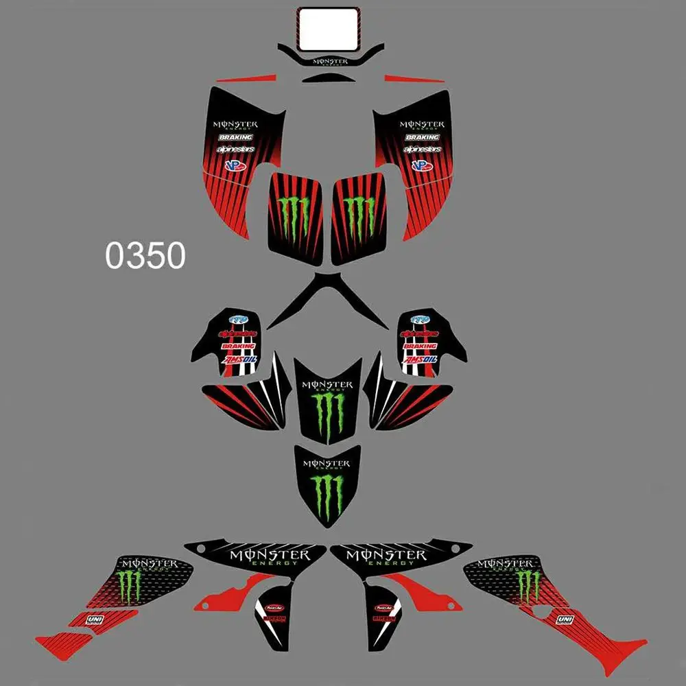 

New Full Graphics Decals Stickers Custom Number Name Glossy Bright Stickers Waterproof for HONDA ATV TRX450R