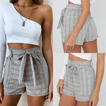 

shorts women Ladies Summer Casual Short Pants Knot Tie Waist Slim Plus Size Shorts Summer Loose Breathable Casual Shorts Beach
