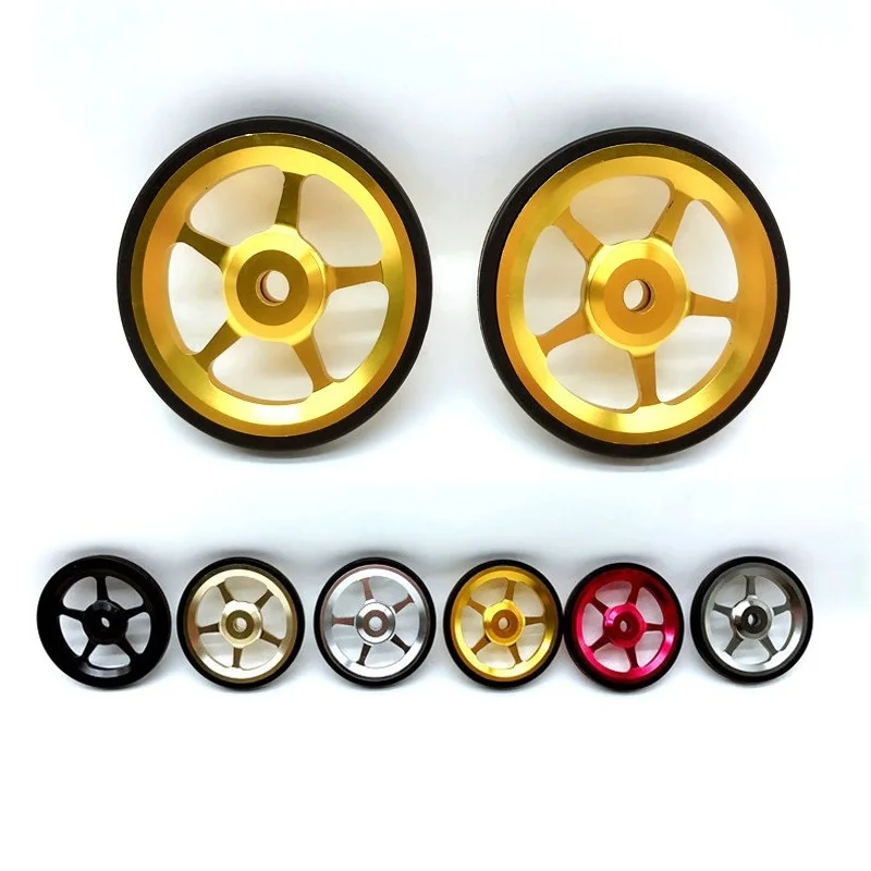 Litepro Per Bici Pieghevole Brompton Easy Wheel Portapacchi Posteriori Barra Di Prolunga Ruota Facile 60Mm Ruota Telescopica In Gomma Piatta Con Cusci