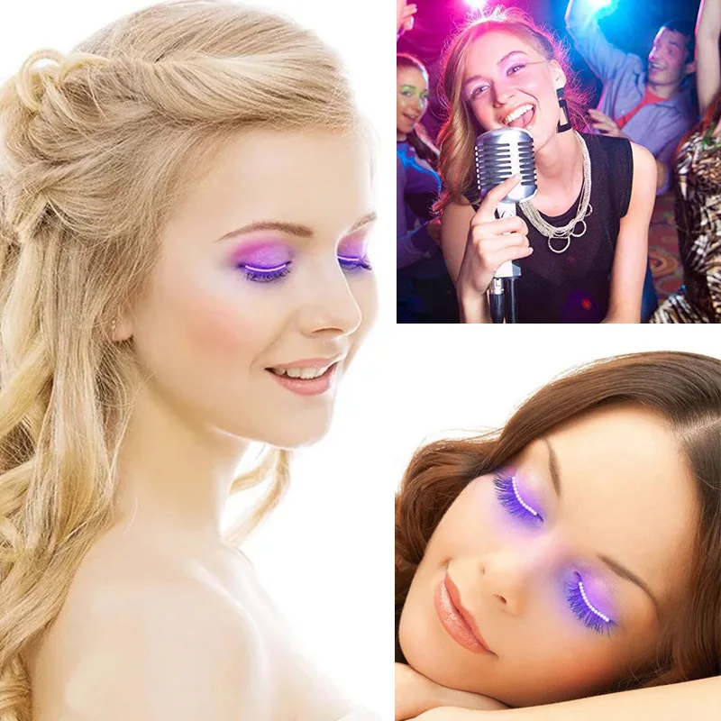 

LED Eye Lashes Light Halloween Christmas Party Pub Bar Cosplay Props Gift Drop Ship
