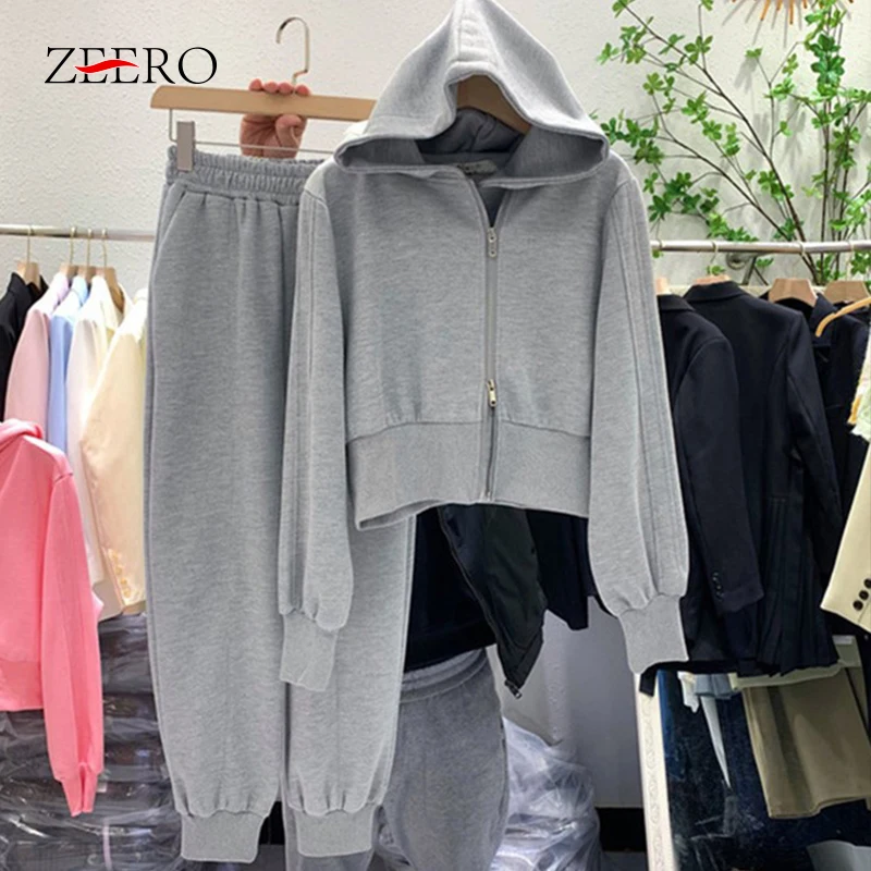 AutumnSpringCasualPinkTracksuit2PieceSetsWomenSweatshirtHooded