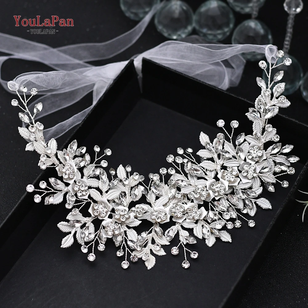Bridal Hair Accessories YouLaPan HP295 Flower Headwear Wedding Headband for Bride Crystal Pearls Women Tiara Bridal Headpieces Hair Jewelry