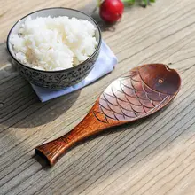 Ручная резная ложка типа рыбы ложки для риса японская столовая посуда ложка для риса Высококачественная кулинарная ложка Изысканная кухонная посуда