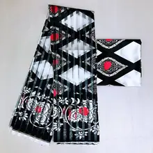 Горячая Распродажа, Gahna стильная атласная шелковая ткань с лентой из органзы, африканская восковая ткань, 4 Ярда, органза+ 2 ярда шелка