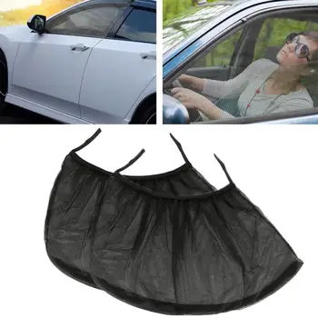 

2pcs Car Rear Side Window Cover Sunshade Curtain Anti-UV Shield Visor Mesh Auto Sunshade Curtain Mosquito Net Window Cover