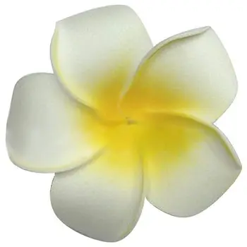 

100 pcs Hawaiian Frangipani Foam Flower Head Decor for Wedding Crafts - Yellow 7 cm