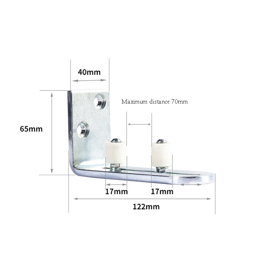 1 Set Steel Dual Wheel Bearing Pulley Kit, Adjustable Sliding Floor