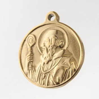 

Father necklace pendant Priest bust half length portrait 18mm charm silver/gold color Stainless steel Round pendant 10pcs