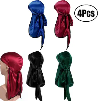 

Lvcky- 4 pieces in Durag Velvet and 4 pieces in Soft and Silky Velvet with Long Tail and Wide Straps for 360 Waves