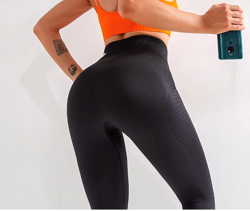 Бесшовные леггинсы с высокой талией для женщин, непромокаемые леггинсы для фитнеса, супер эластичные Леггинсы для йоги, спортивные колготки для бега, брюки
