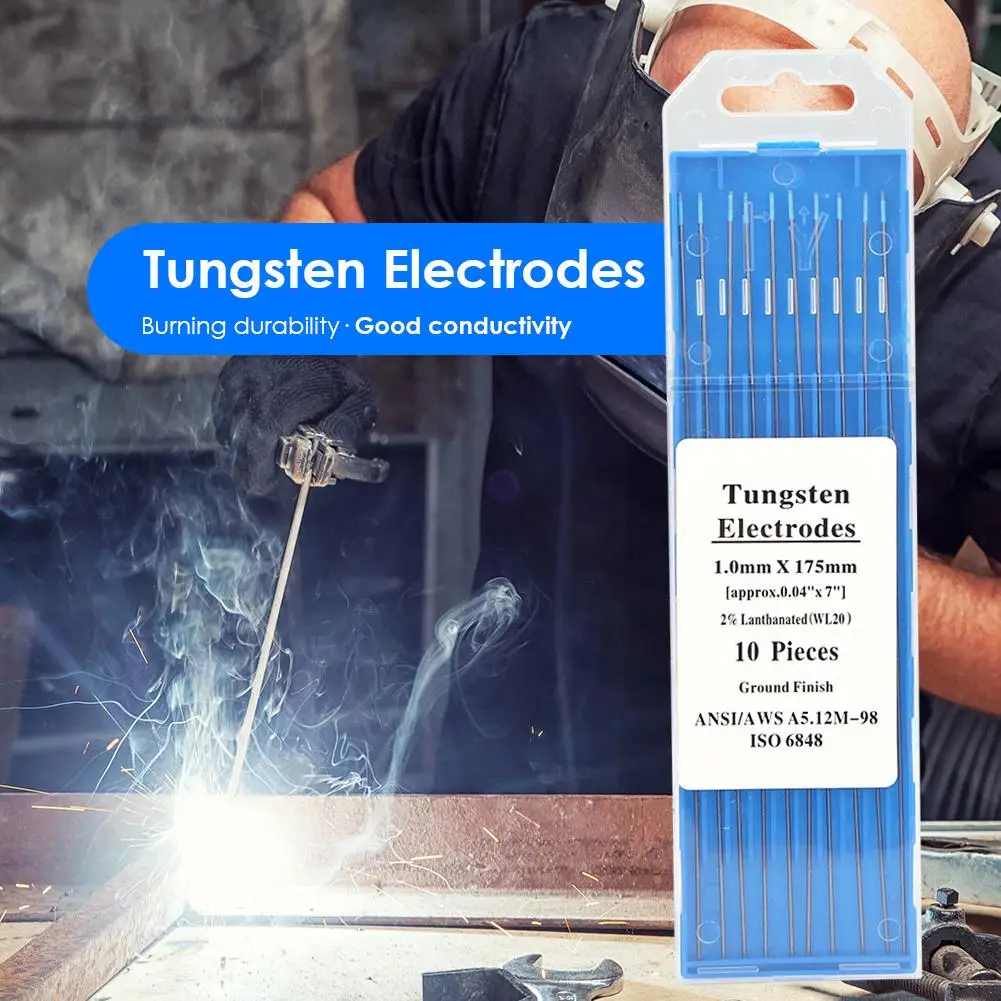 10pcs/set 175mm WL20 Lanthanum Tungsten Electrode Weld Rods for Welding Machine 1.0/1.6/2.0/2.4/3.0/3.2mm diameter | Инструменты