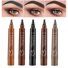 

2PCS 4 Fork Eyebrow Pen 5 Colors Brow Pencil Dark Brown Eyebrow Pencil Waterproof Eyebrow Tattoo Pen Makeup Cosmetic Tool