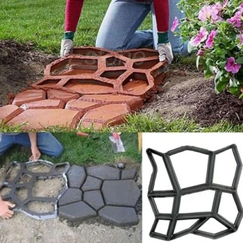 

Reusable DIY Path Maker Driveway Walk Paving Pavement Mold Patio Concrete Stepping Stone Concrete Tool