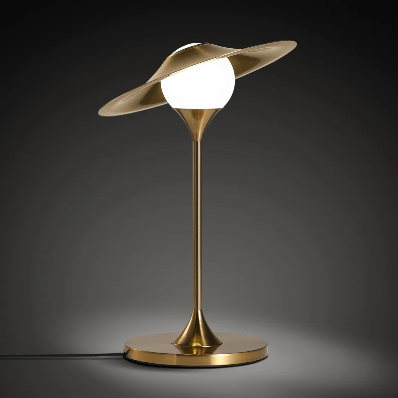 

Nordic modern minimalist LED iron glass lampshade table lamp study bedroom bedside lamp