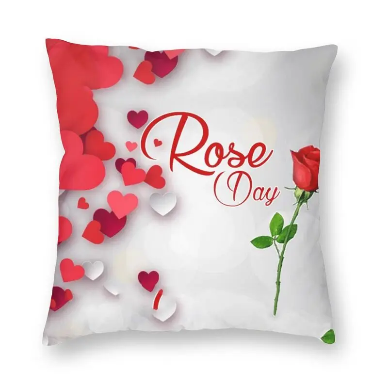 

Personalized Rose Day Pillow Cover Decoration 3D Double-sided Printing Valentines Greetings Cushion Cover for Sofa