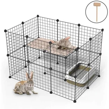 

Pet Playpen Small Animal Cage Indoor Portable Metal Wire Yard Fence for Small Animals Guinea Pigs Rabbits Kennel Crate Fence