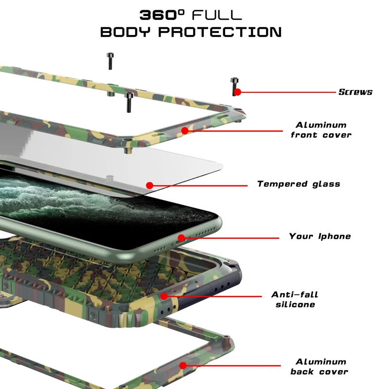 Металлический военный мобильный телефон для iPhone 11 11pro max защита от пыли и