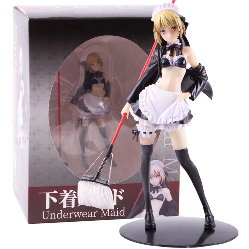 

¡Anime destino noche estancia FGO Saber escoba RP ropa interior ver. Maid! Juguete modelo coleccionable figura de acción de PVC