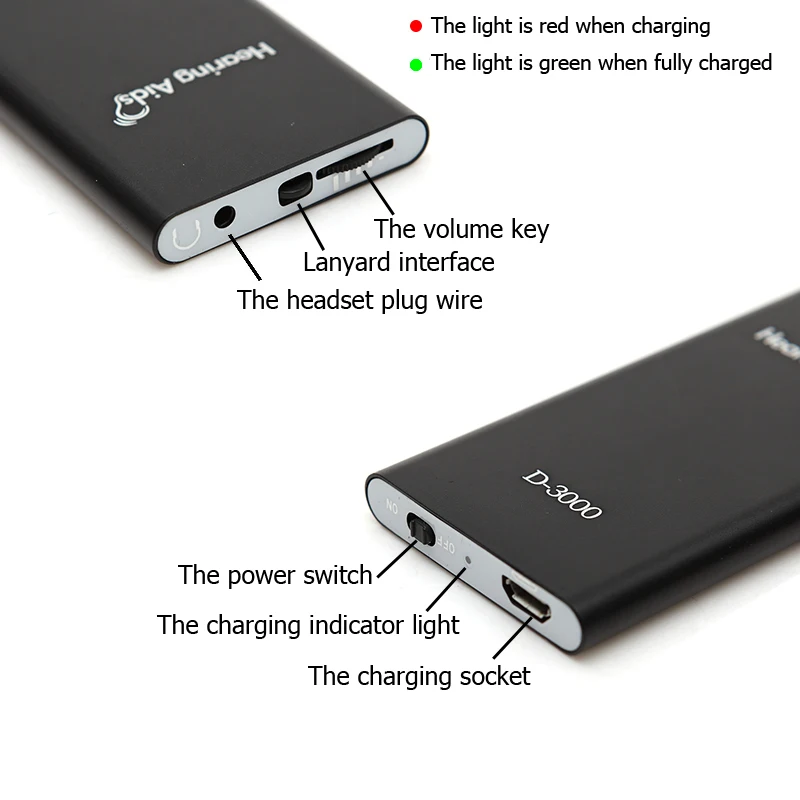 Skup Aparat słuchowy kieszonkowy wzmacniacz dźwięku akumulator regulowana głośność dla głuchych starszych słuchawki kostne