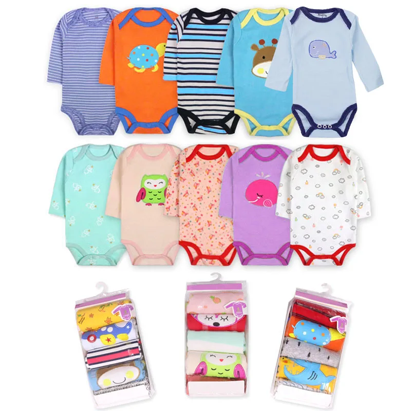 5 шт. детское хлопковое боди с длинным рукавом 3 24 м|baby bodysuits|infant bodysuitbodysuit baby |