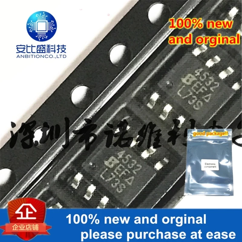 

10pcs 100% new and orginal SI4532DY-T1-E3 SOP-8 4532 N---P 30V 3.9A---3.5A MOS in stock