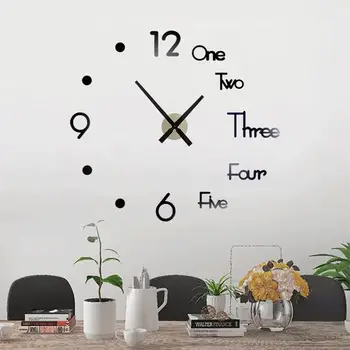

Acrylic Wall Clock Sticker Mirror Wall Clock Wall Stickers Home Decor Diy TV Background Bedroom Modern Design Removable Fashion