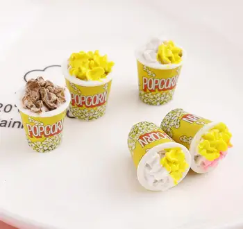 

Resin Play Food Mini Popcorn Resin Cabochon DIY Crafts Decoration Miniature Dolls Accessories