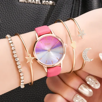 

Fashion Quartz Watch Women Round Dial PU Leather Band Watch for Girls K2