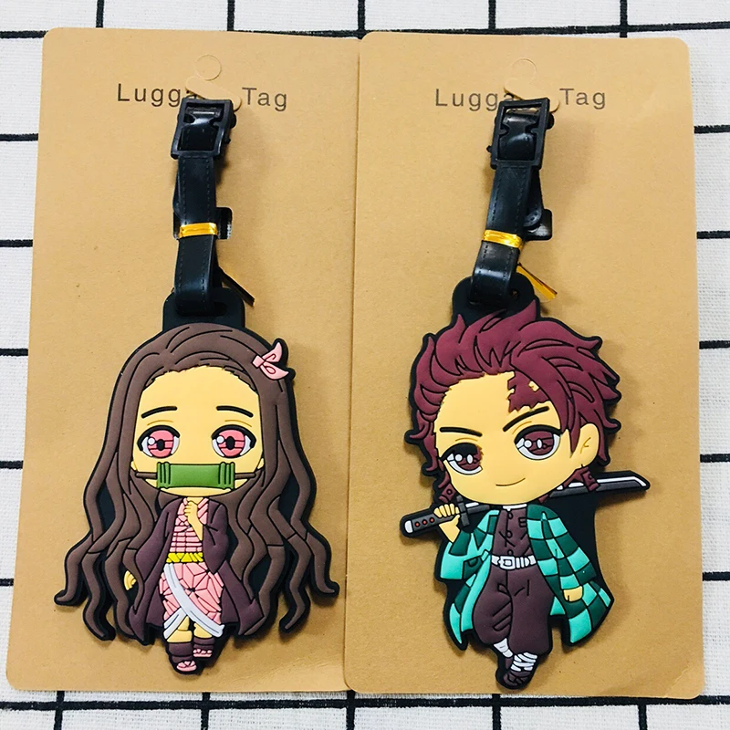 Kimetsu no Yaiba аниме аксессуары для путешествий багажная бирка на чемодан ID адрес портативный держатель тегов багажные ярлыки Новинка