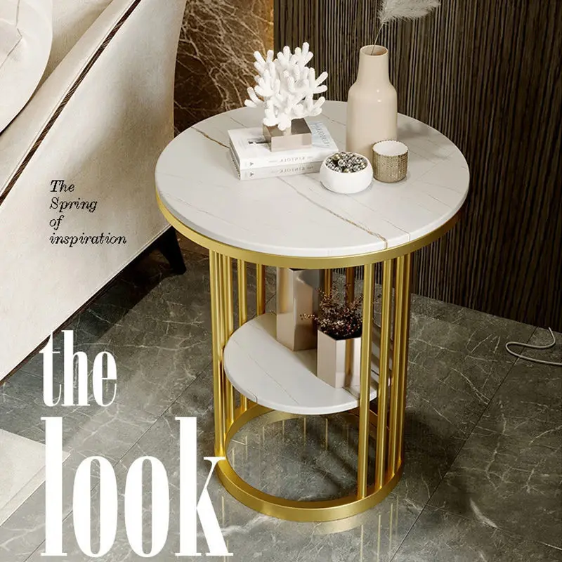 Modern minimalist light luxury wrought iron round Side table 4 Modern minimalist light luxury wrought iron round Side table 4