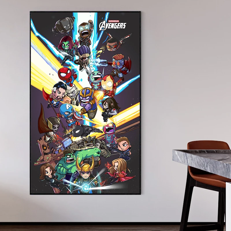 Картина по номерам художественная живопись по номерам ручная роспись мультяшная версия Marvel семейный портрет домашний коридор декоративная живопись